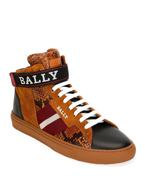 Lyst - Bally Men's Heros Snake-trim High-top Sneakers With Ankle Grip ...