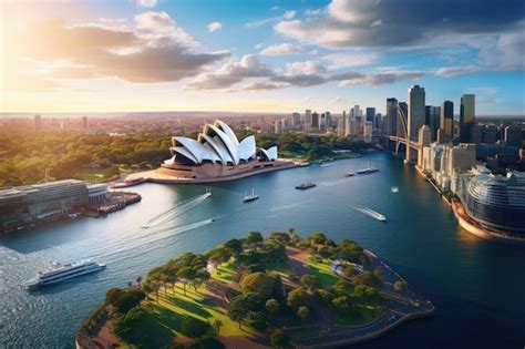 Premium Photo | Sydney Australia Panoramic aerial view of the city ...