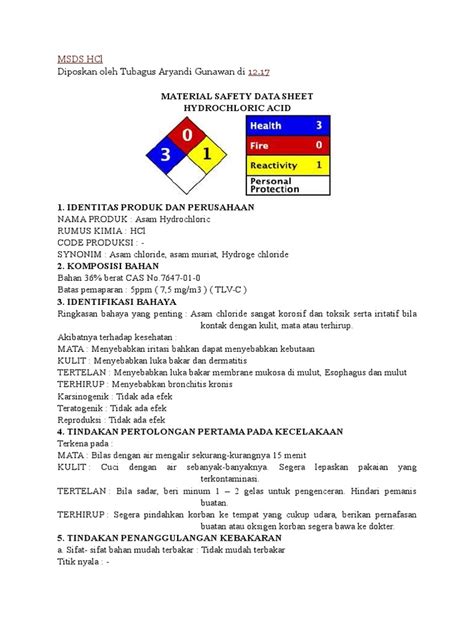 Msds HCL | PDF