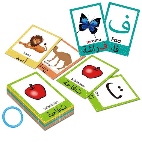 Buy Arabic Alphabet Flash Cards for Kids Toddler, Learning Arabic ...