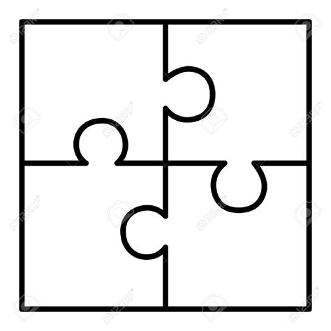 Printable 4 Piece Puzzle Template - Printable Crossword Puzzles