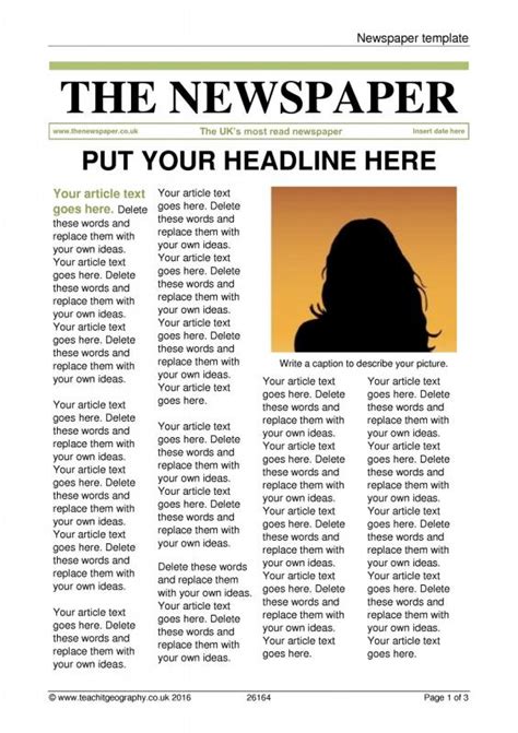 Newspaper Article Template | Template Business