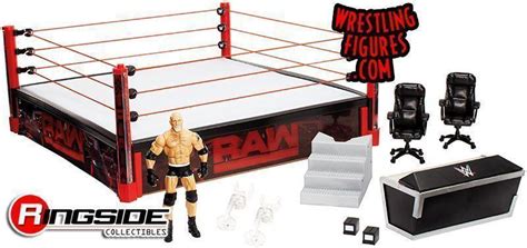 MATTEL WWE MAIN EVENT RAW ELITE SCALE RING W/ GOLDBERG FIGURE NEW PROTO ...