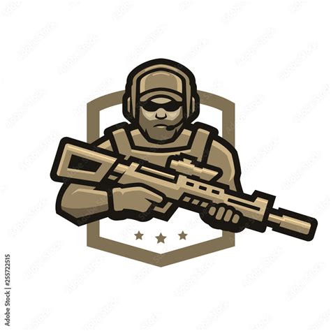 Special forces soldier. Logo, emblem. Vector illustration. Stock Vector | Adobe Stock