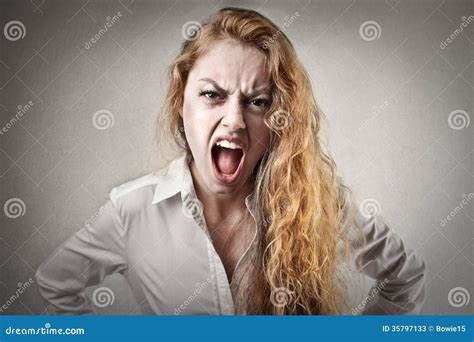 Angry screaming woman stock image. Image of beauty, beautiful - 35797133