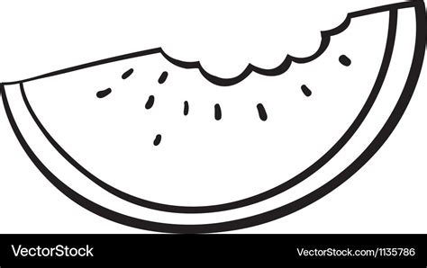 A watermelon slice sketch Royalty Free Vector Image