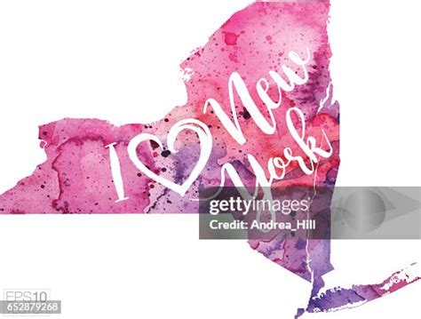 I Heart New York Vector Watercolor Map High-Res Vector Graphic - Getty ...