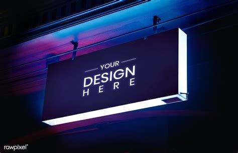 Signage mockup in neon lights | premium image by rawpixel.com / Awirwreckkwrar | Signage board ...