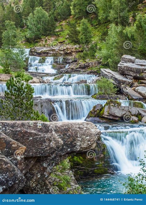 Waterfalls in Ordesa and Monte Perdido National Park in Pyrenees Range in Spain, Huesca, Gradas ...