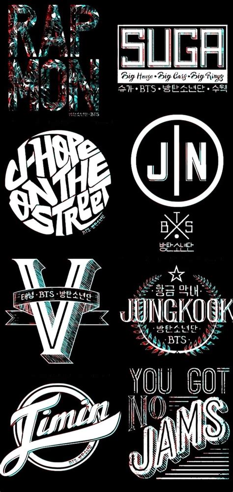 BTS Members With Logo, BTS Name HD phone wallpaper | Pxfuel