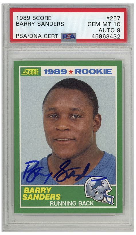 Sell or Auction Your Autographed 1989 Score Barry Sanders #257 Signed