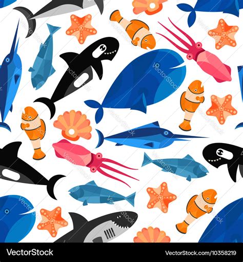 Fish cartoon seamless pattern wallpaper Royalty Free Vector