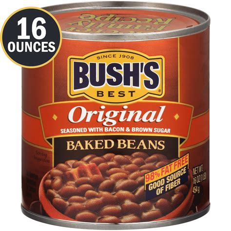 BUSH'S Original Baked Beans, Canned Beans, 16 Oz - Walmart.com - Walmart.com