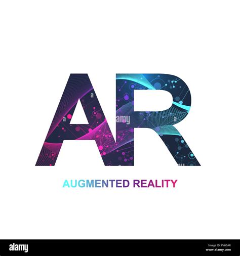 Augmented reality concept banner, AR. Virtual reality and augmented reality logo. Modern ...