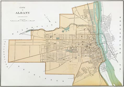 Vintage Map of Albany NY Drawing by CartographyAssociates - Fine Art America