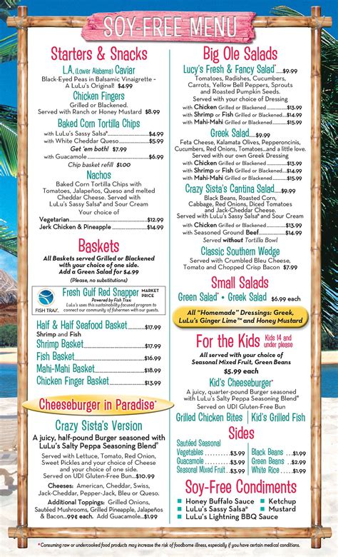 Menus | LuLu's Gulf Shores, AL | Fancy salads, Menu, Baked corn