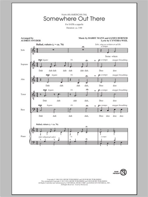 Somewhere Out There | Sheet Music Direct