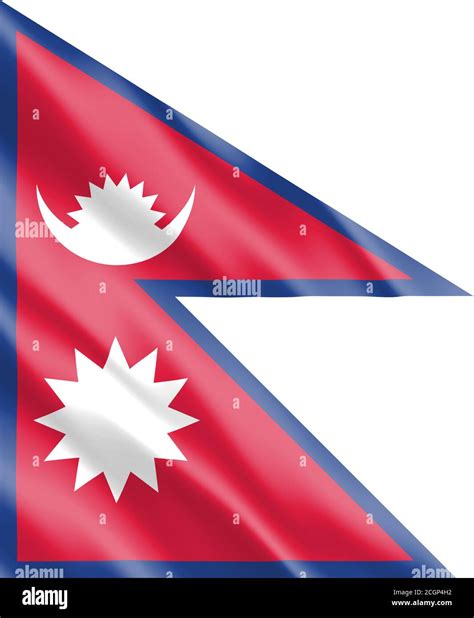 Silk wavy flag of Nepal graphic. Wavy Nepali flag illustration. Rippled ...