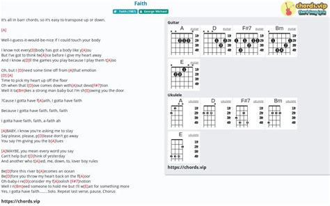 Chord: Faith - tab, song lyric, sheet, guitar, ukulele | chords.vip