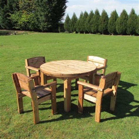 Turret Round Wooden Table and Chairs Set | Woodberry