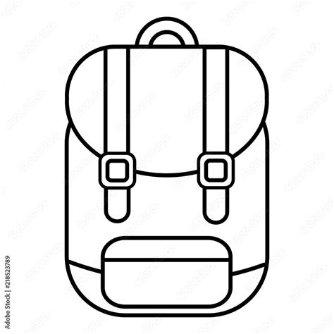 Backpack icon. Outline illustration of backpack vector icon for web ...