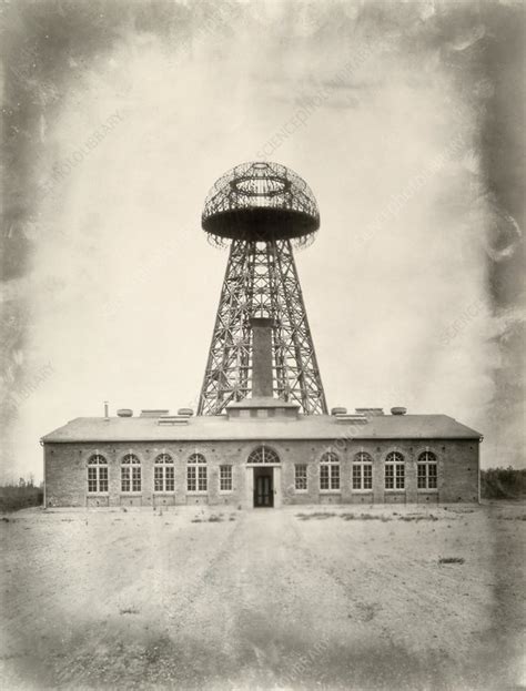 Tesla's Wardenclyffe Tower laboratory, 1900s - Stock Image - C036/8503 ...