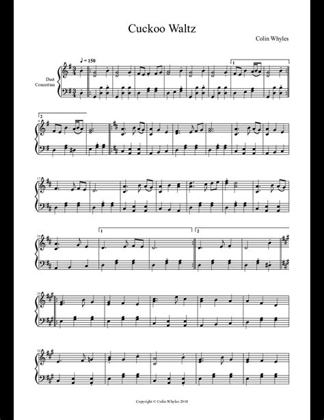 Cuckoo Waltz sheet music download free in PDF or MIDI