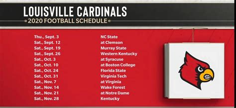 Printable Louisville Football Schedule 2023 - Calendar Printables