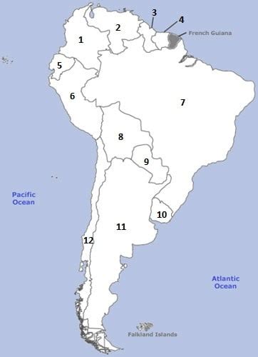 South America Map Quiz | Attempts: 177 - Trivia & Questions