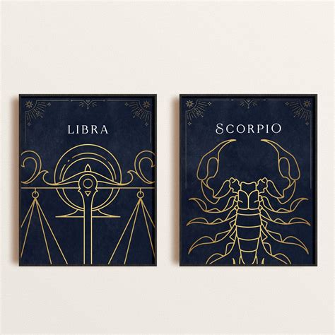 Zodiac Symbols Wall Art Zodiac Animal Signs Design Celestial - Etsy