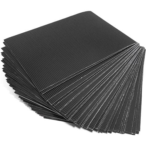 Buy Corrugated Cardboard Paper Sheets (8.5 x 11 in, Black, 48-Pack ...