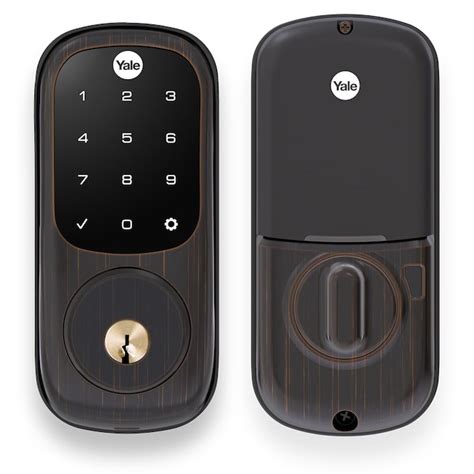 Yale Assure Lock Bronze Double-Cylinder Deadbolt 1-Cylinder Electronic Deadbolt Lighted Keypad ...