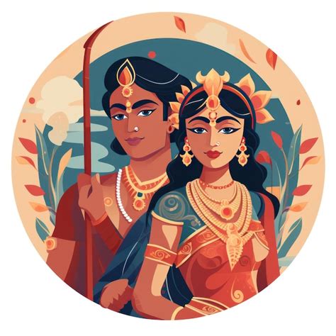 Premium AI Image | Rama and Sita icon for the Diwali