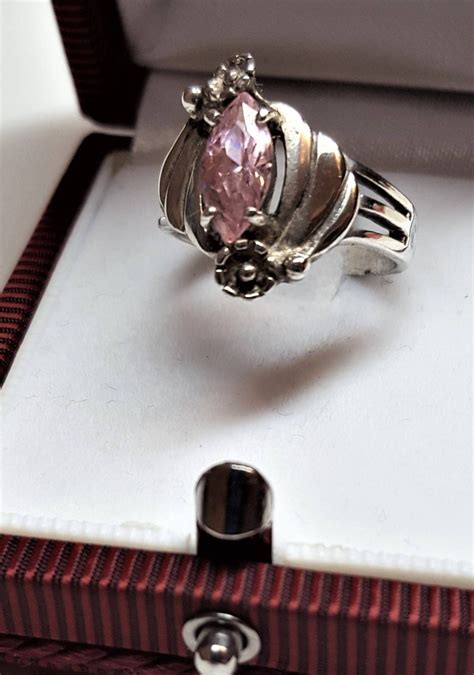 Pink Sapphire October Birthstone Promise Ring 12mm X 8mm Pink - Etsy