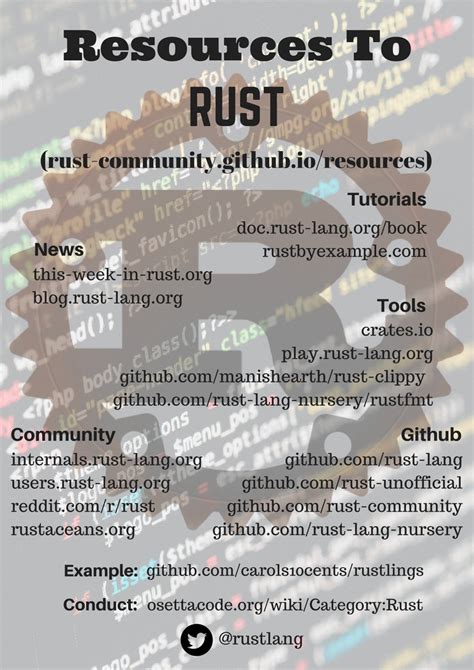 Cheat sheet for Rust language resources · Issue #191 · mozilla ...