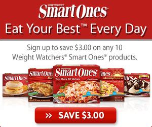 $3 off 10 Weight Watchers Smart Ones Printable Coupon - Deal Seeking Mom