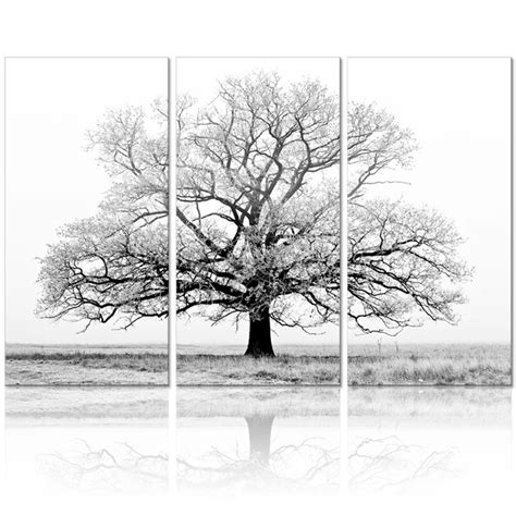 Black and White Tree Picture Painting Canvas Wall Art Wall Decor Modern ...