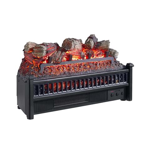 Shop Pleasant Hearth 23-in W 4,600-BTU Black Electric Fireplace Logs ...