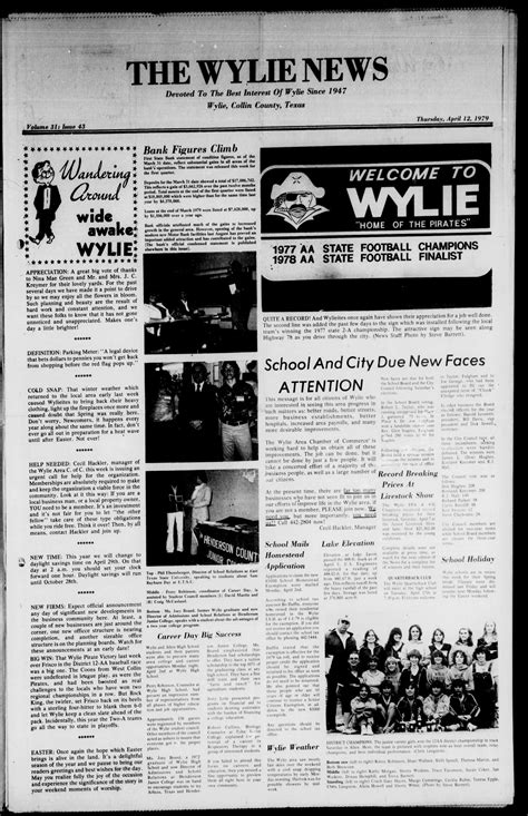 The Wylie News (Wylie, Tex.), Vol. 31, No. 43, Ed. 1 Thursday, April 12 ...