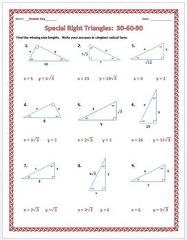 30-60-90 Triangle Worksheet