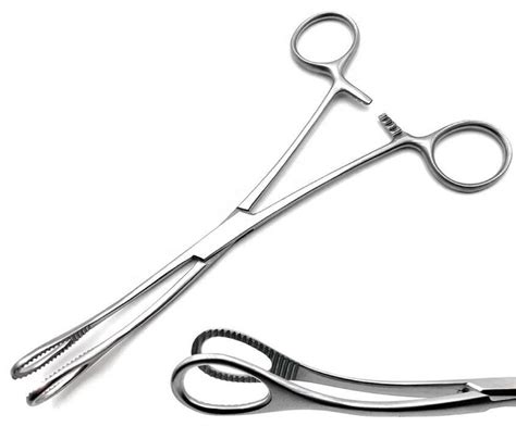 Curved 9.5 Sponge Holding Forceps Serrated Jaws Hemostat Forceps ...