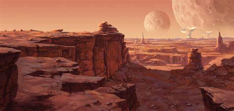 Mars at Opposition - | Concept art, Landscape, Environmental art