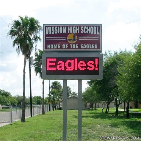 School Sign for Mission High School - Mission, TX