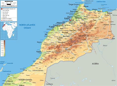 Physical Map of Morocco and Moroccan Physical Map | Morocco map, Morocco, Map