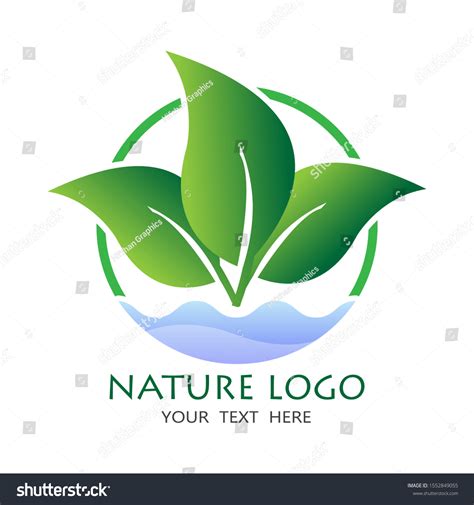 Nature Logo Vector Illustration White Background Stock Vector (Royalty Free) 1552849055 ...