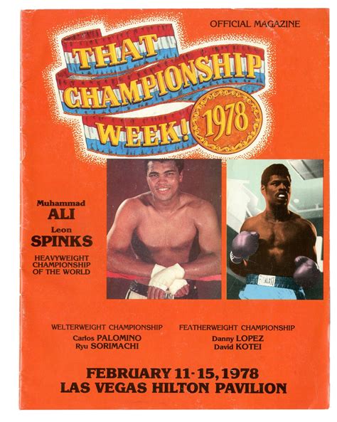 1978 Muhammad Ali vs. Leon Spinks Boxing Site Program