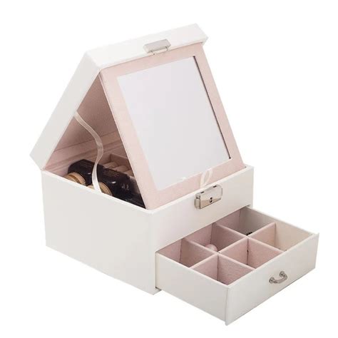 2 Layers Large Mirror Jewelry box with lock | Boite a bijoux, Armoire bijoux, Emballage de bijoux