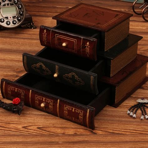 Free delivery Exquisite vintage Storage Box Desk Organizer Wooden ...