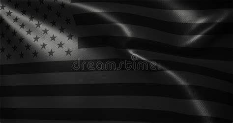 All Black American Flag, All Black USA Flag with Waving Folds, Close Up ...