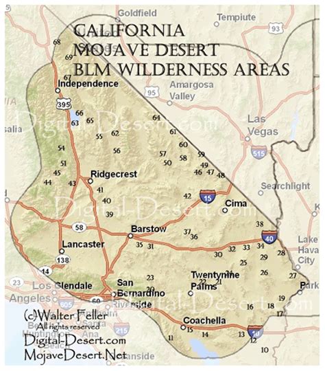 Mojave Desert Wilderness Map